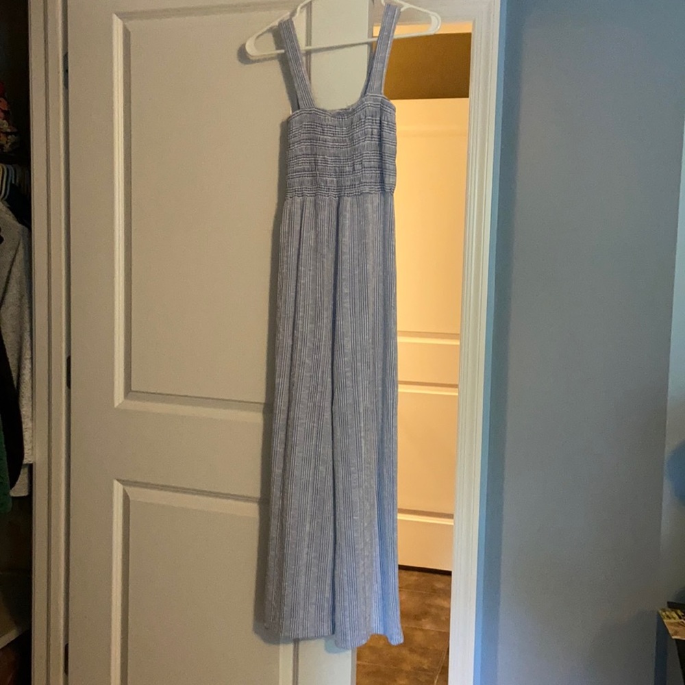 White and blue romper